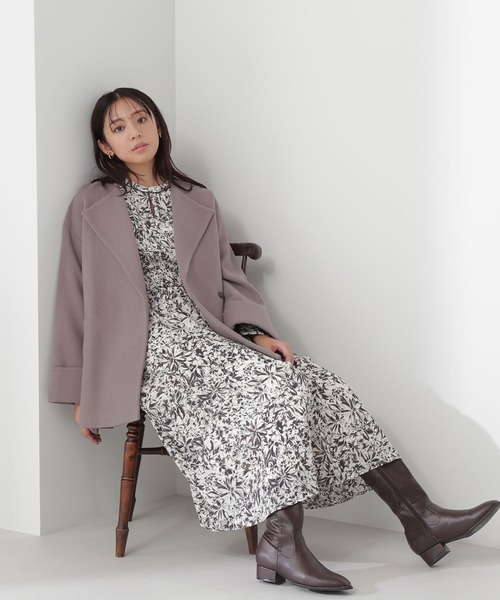 「NATURAL BEAUTY BASIC」 長袖ワンピース SMALL グレー系その他 レディースの画像