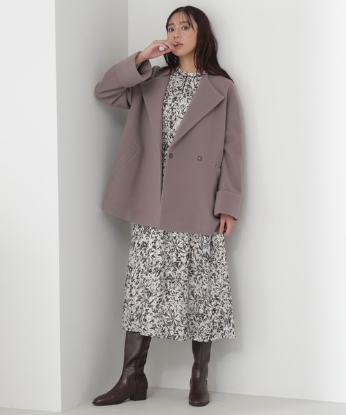 「NATURAL BEAUTY BASIC」 長袖ワンピース SMALL グレー系その他 レディースの画像