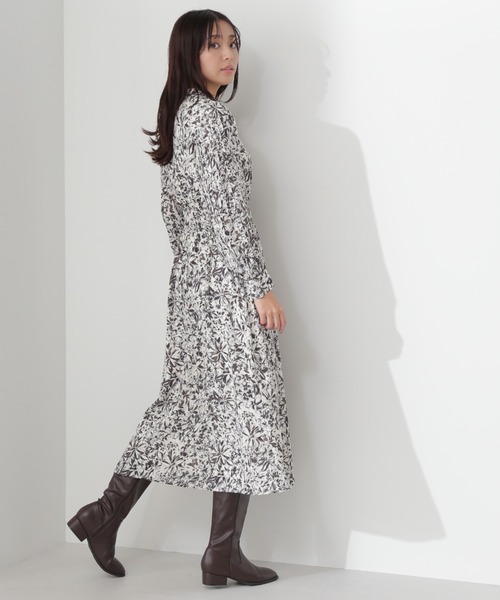 「NATURAL BEAUTY BASIC」 長袖ワンピース SMALL グレー系その他 レディースの画像
