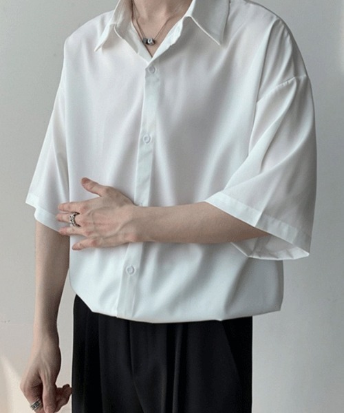 WYZ シャツ 半袖 ネクタイ付きオーバーサイズ半袖シャツ/ユニセックス