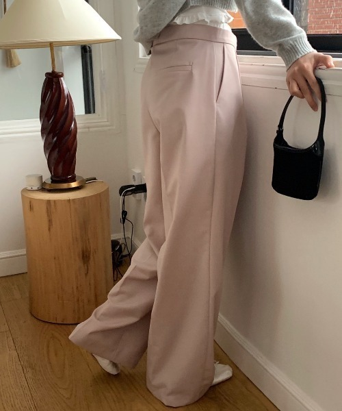 FAVORITO パンツ 配色ドローストリングワイドパンツ レディース