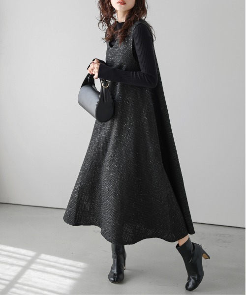 「AMELY」 「La-gemme」ノースリーブワンピース L ブラック レディース_画像6
