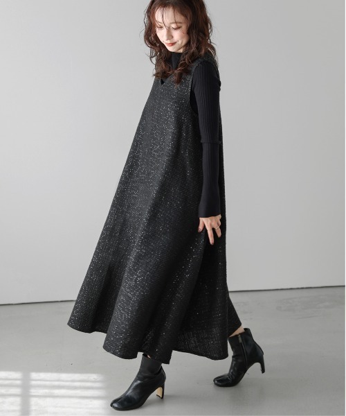「AMELY」 「La-gemme」ノースリーブワンピース L ブラック レディース_画像7
