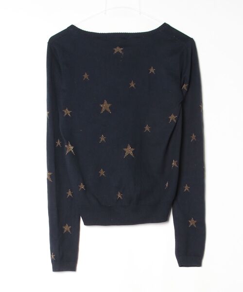 「MAISON SCOTCH」 花柄ニットカーディガン 1 ネイビー レディース_画像2