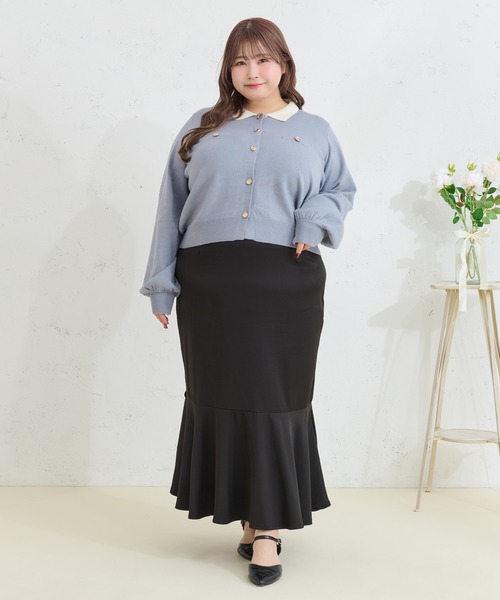 「Louiosy」 ニットカーディガン 3L グレー レディース_画像4