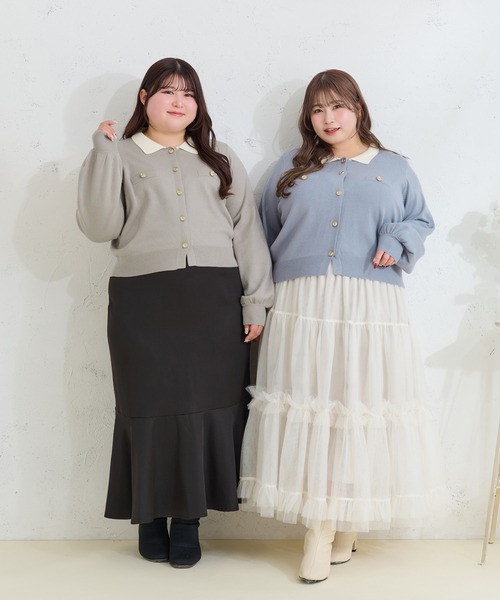「Louiosy」 ニットカーディガン 3L グレー レディース_画像5