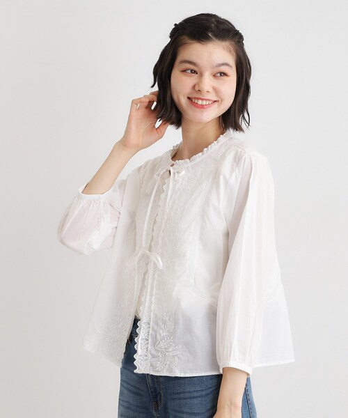 LAURA ASHLEY（ローラアシュレイ） リネンシャツ ブラウス シャツ 
