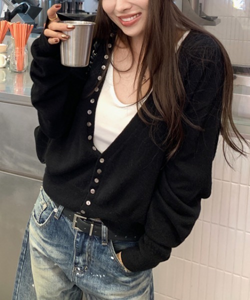 タンクトップ ノースリーブ 美ライン リブニット カップ付きタンク