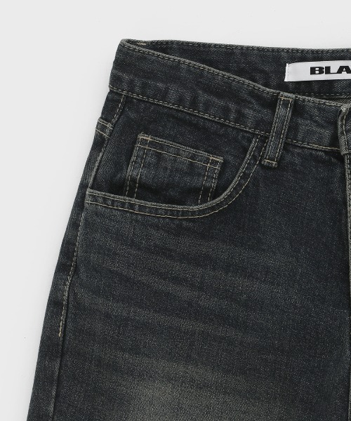 「BLACKUP」 デニムパンツ MEDIUM ダークブルー レディース_画像9