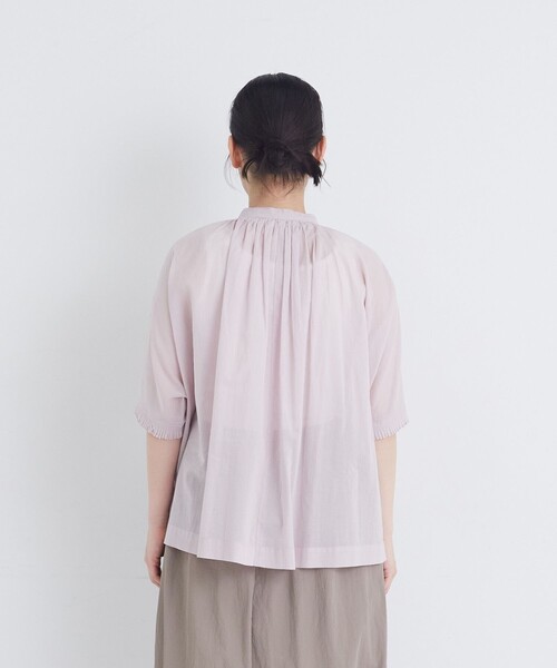 シャツ+ブラウス(半袖+袖なし) quailegg printed blouse conges payes ADIEU TRISTESSE（コンジェペイエアデュートリステス