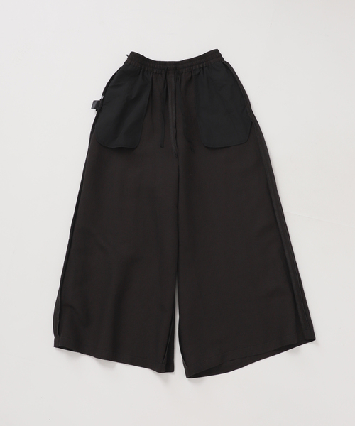 ワイドパンツ パンツ 「追加」「S/Mサイズ展開」手洗い可 / リネンレーヨンワイドイージーパンツ レディースの画像
