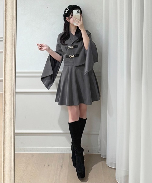 「apres jour」 長袖ワンピース フリー ブラック レディース_画像5