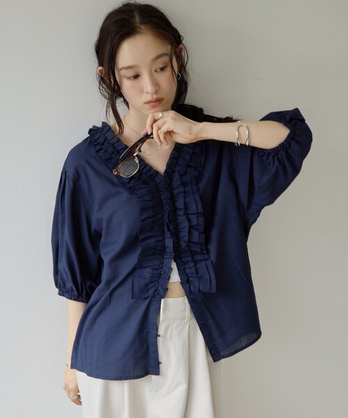 専用　the blouse dwarf dwarf ブラウス Discoat（ディスコート） ブラウス シャツ 「Noka」フロントミニフリル