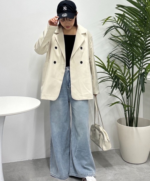 「WEGO」 デニムパンツ LARGE ブルー レディース_画像4