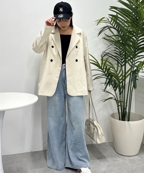 「WEGO」 デニムパンツ LARGE ブルー レディース_画像6