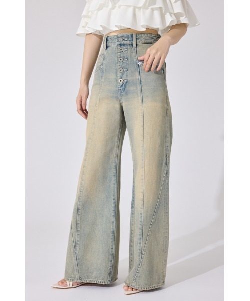 「rienda」 デニムパンツ MEDIUM ライトブルー レディース_画像5