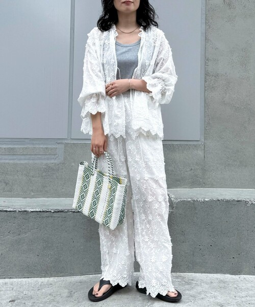 「fredy emue」 7分袖ブラウス 38 ネイビー レディース_画像6