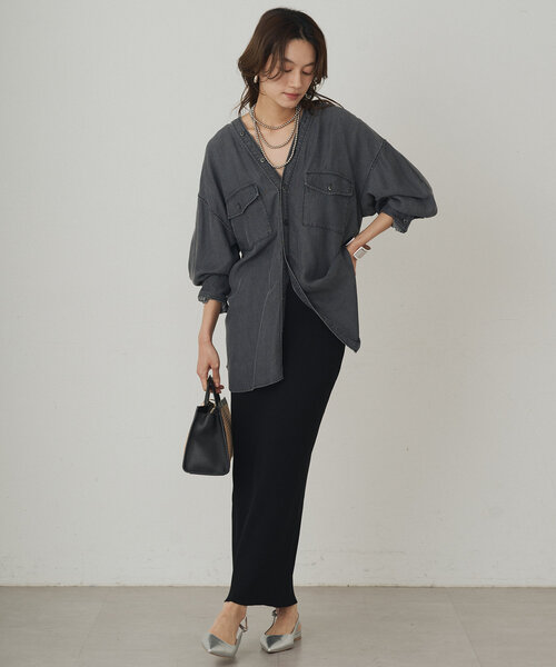 「LOUNGEDRESS」 長袖ブラウス FREE ブラック レディース_画像4