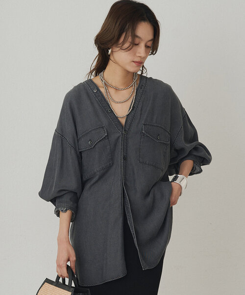 「LOUNGEDRESS」 長袖ブラウス FREE ブラック レディース_画像8