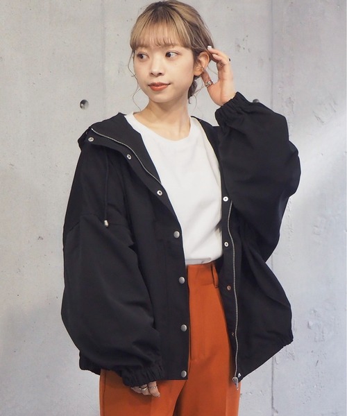 ◉tiptop ビッグシルエットマウンテンパーカー　アイボリー白 tiptop マウンテンパーカー ウインドブレーカー ビッグ
