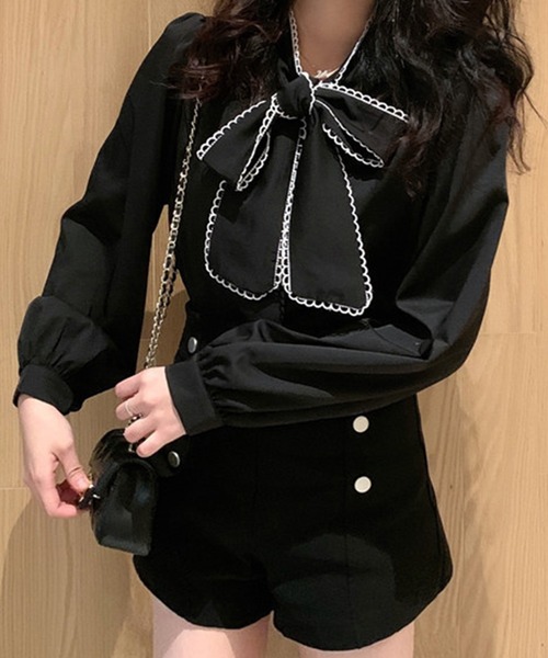 DAY CLOSET ブラウス シャツ レディース ロマンティックボウタイ