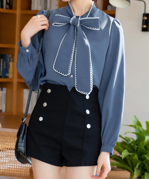 ボウタイリボン ブラウス レディース ボウタイリボンブラウス | レディース服・レディース