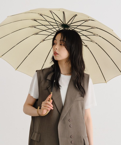 Wpc. uvカット 傘 16本骨ソリッド 長傘 雨傘 レディース : ZOZOTOWN