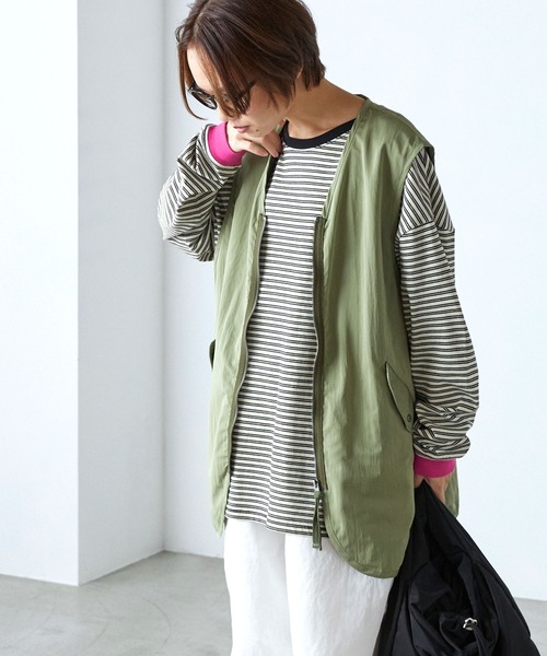 forksy. tシャツ 「forksy.」配色リブオーバーサイズカットソー