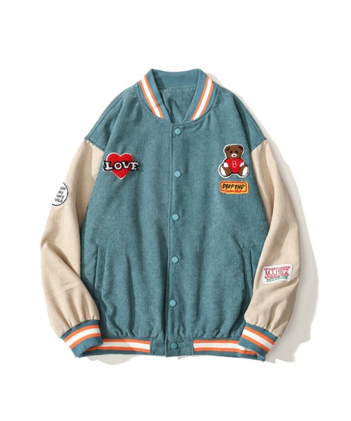 スタジャン 「HOOK」 アメカジ配色クマワッペンスタジャンジャケット