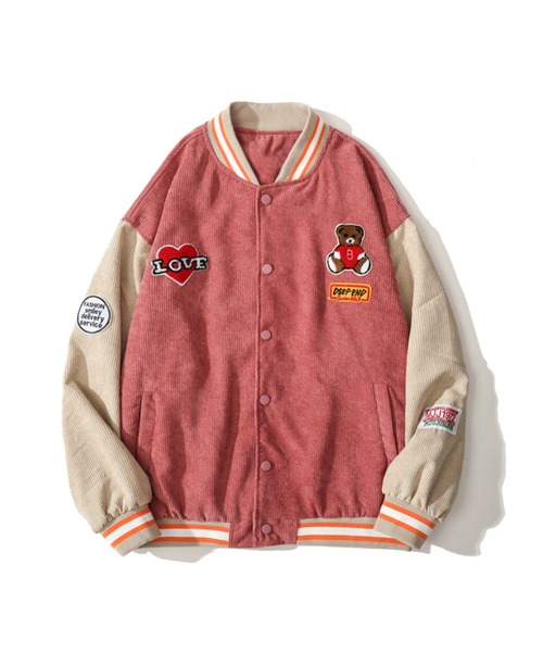 スタジャン 「HOOK」 アメカジ配色クマワッペンスタジャンジャケット