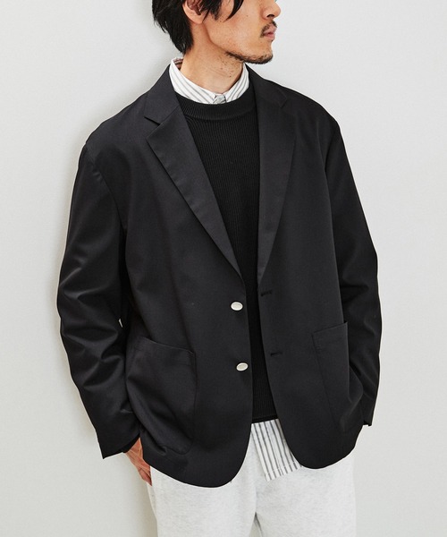 エディ期　メンズブラックブレザー 黒ブレザー 黒ブレ メンズ 春夏秋 黒無地 3つボタン メタルボタン