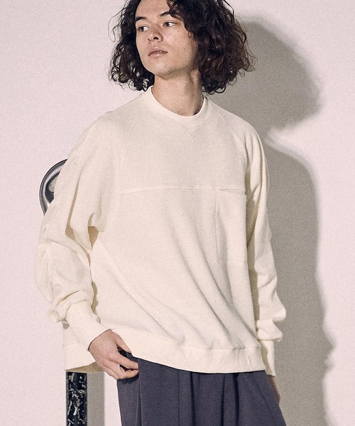 トレーナー スウェット 「Re:one」BOX TAPE L/S mustard sweat(MA) レディース メンズ BEDWIN & THE HEARTBREAKERS トレーナー スウェット J.ANDRE Ex