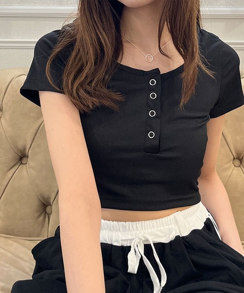 GLAMOROUS JANE（グラマラスジェーン） tシャツ ヘンリーボタン