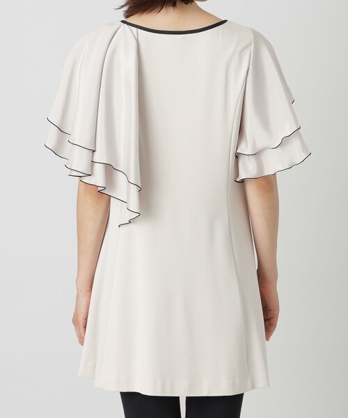 【美品】TO BE CHIC＊レーヨンナイロンチュニックカットソー レーヨンナイロンポンチ チュニックカットソー(トップス)｜TO BE