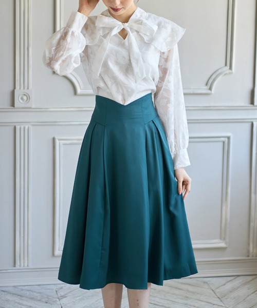 レディース フレアスカート ハイウエスト レースアップ 上品 2色 Lace Ladies レースアップ 総レース スカート レディース ハイ