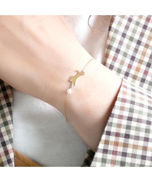 ヴィエー ヴァンドーム青山 ねこブレスレット va vendome aoyama ブレスレット K10YG ねこ パール レディース