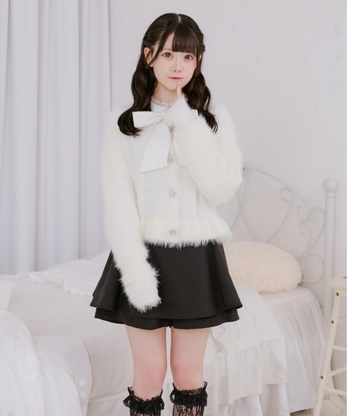 ビジューカーディガン♡♡ Pal elfy カーディガン ふわふわビジューカーディガン レディース