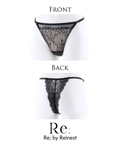 Re；by Reinest tバック ショーツ ZERO BRA series Sheer Lacy T-back