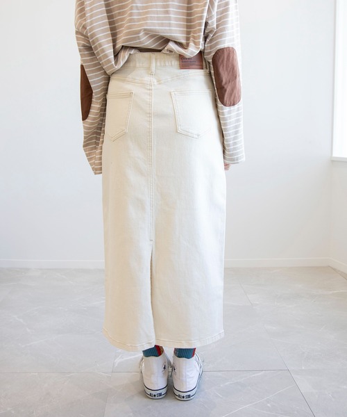 S'more デニムスカート Stretch long denim skirt brown ( ストレッチ