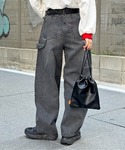 ワイドパンツ ジーンズ カーブペインターデニム...の詳細画像3