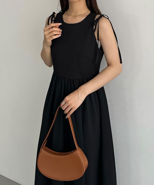 callautia（カラウティア） ワンピース ショルダーリボンノースリーブ