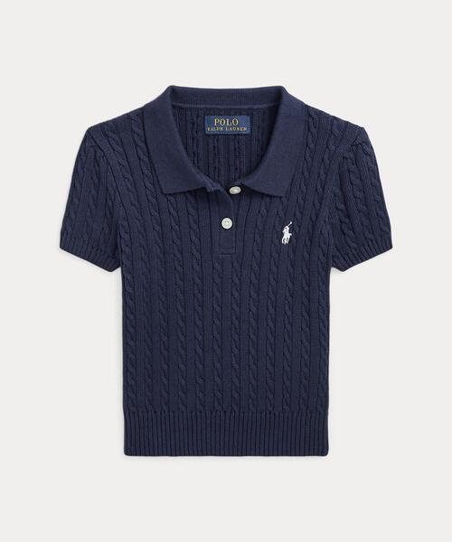 ニット ミニケーブル コットン Polo セーター キッズ : 80625825  