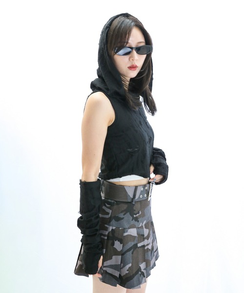 スカート 迷彩柄プリーツデザインミニスカート : ZOZOTOWN Yahoo