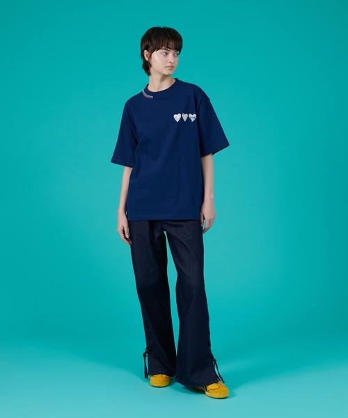 ONCILY ジーンズ BACK POCKET EMBROIDERY SHIRRING DENIM PANTS