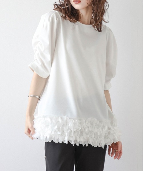 SUGAR BISKET（シュガービスケット） tシャツ フラワーモチーフヘム