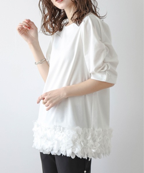 SUGAR BISKET（シュガービスケット） tシャツ フラワーモチーフヘム