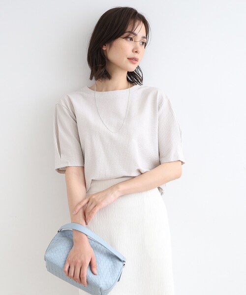 tシャツ 格子サッカー肩タックＴ レディース 格子サッカー肩タックT（Tシャツ/カットソー）｜NEWYORKER