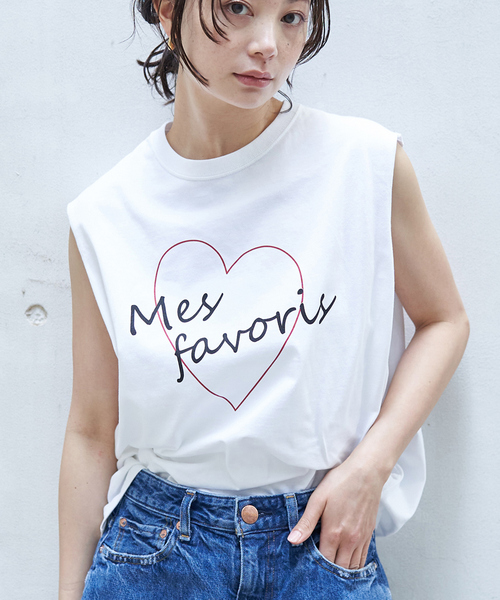 tシャツ ハートロゴノースリボックスTEE レディース