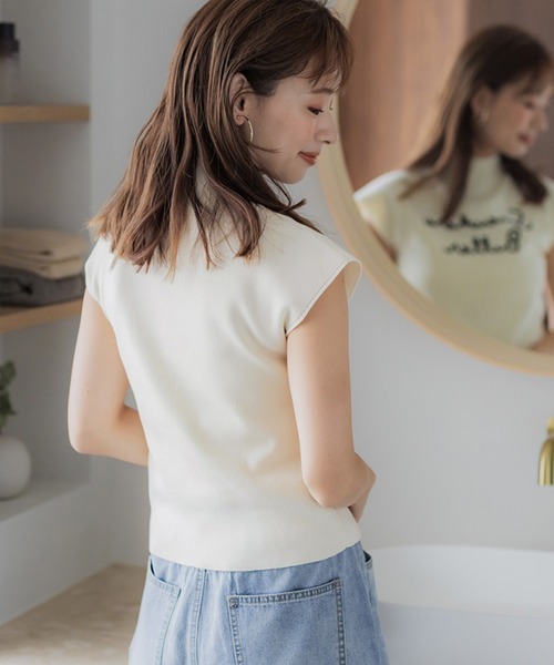 coca tシャツ チェーンロゴボトルネックニットトップス