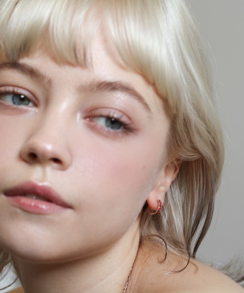 cui-cui ピアス ルビー スナップ フープ | K10YG レディース